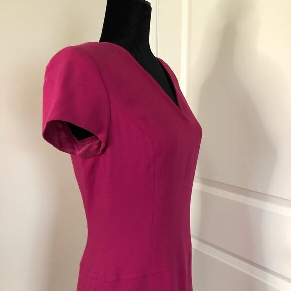 Linda Allard Ellen Tracy Fuschia Pink Dress - 4 - Picture 3 of 6